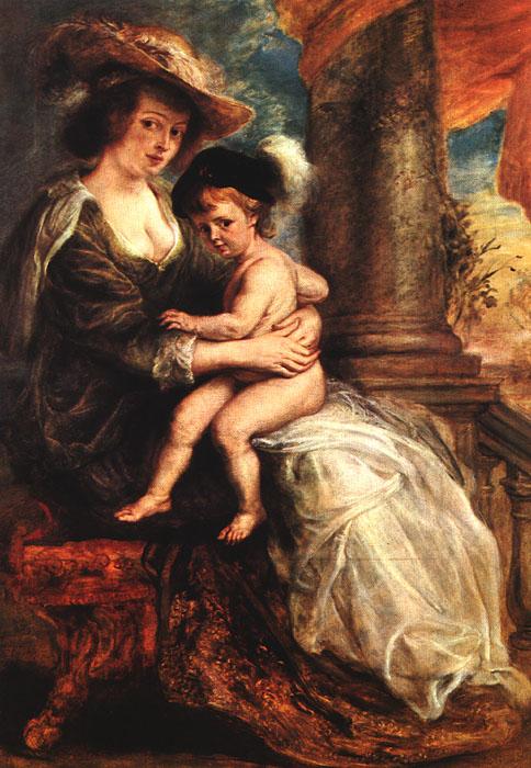 RUBENS, Pieter Pauwel Helena Fourment with her Son Francis France oil painting art